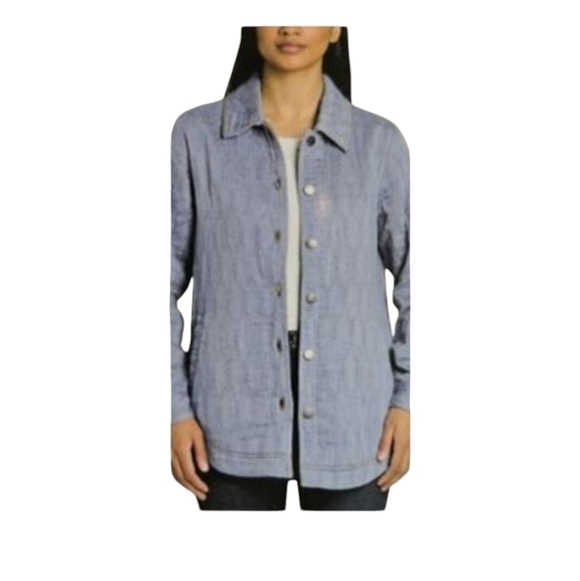 JACHS GIRLFRIEND Women's Quilted Chore Denim Jean Jacket Size Small Medium Wash - Picture 10 of 10